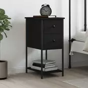 Vidaxl vidaXL Nočna omarica, črna, 32x42x70 cm, material na osnovi lesa