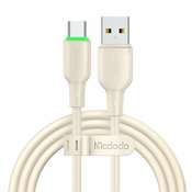 MCDODO CA-4750 Kabl 6A, USB-A na TIP-C, LED SVETLO, DUŽINA 1.2m, BEŽ