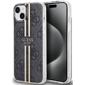 Guess GUHCP15SH4PSEGK iPhone 15 6.1 black hardcase IML 4G Gold Stripe (GUHCP15SH4PSEGK)