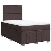 Vidaxl Box spring postelja z vzmetnico temno rjav 120x200 cm blago
