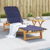 Ležaljka za suncanje sa stolicem od drva bagrema i tkanine