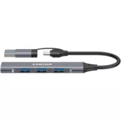 Canyon Hub Canyon DS-02 4in1 USB-A/C, Sivi