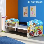 Djecji krevet ACMA s motivom, bocna wenge 140x70 cm 36 Vatrogasci
