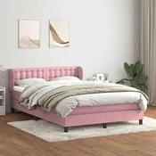 vidaXL vidaXL Box spring postelja z vzmetnico roza 140x220 cm žamet, (22011399)