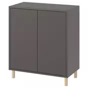 EKET Kombinacija ormarica s nogarima, tamnosiva/drvo, 70x35x80 cm