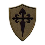shumee Našitek Črnega križa svetega Jakoba na temno olivnem ščitu - Prišiven - Vezen našitek/značka/emblem