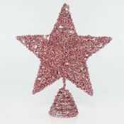 Eurolamp Roza božicna zvijezda za drvce sa šljokicama, 25,4 cm, 1 kom