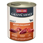 Animonda Mokra pasja hrana GranCarno Adult - perutninska srca - 800 g