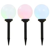 Vidaxl Zunanje solarne svetilke 3 kosi LED okrogle 20 cm RGB