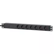 Intellinet 715140 električni razdelilnik (PDU) 7 vtičnica(-e) AC 1U Črna