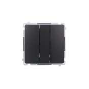 shumee Simon Basic trojno stikalo (modul) 10AX, 250V, hitri konektorji, črna BMW31.01/49