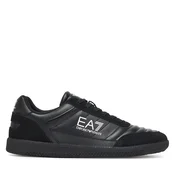 EA7 unisex. 7X000406_AF19827 Usnjene superge Heritage črne barve (42 2/3), Črna, Ravna stran, Čipke, Priložnostno