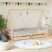 Vidaxl vidaXL Otroški posteljni okvir s predali 80x200 cm borov les