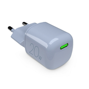 PURO MiniPro zidni punjač GaN - Zidni punjač 1 x USB-C 20W PD (plavi)