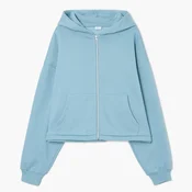 Cropp - Športna jopa s kapuco na zadrgo - steel blue