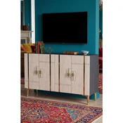 Hanah Home komoda Ilay 120, 120 cm, antracit / travertin / zlatna