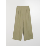 Sinsay - Wide leg pantalone sa vertikalnim prugama, sa viskozom i dodatkom lana - šareno