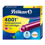 Pelikan 4001 Kratke patrone za nalivpero, Set od 6 komada, Roze