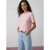 Sinsay - Bluza u stilu džempera sa dodatkom vune i karnerom - pastelno roze