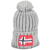 Grey winter beanie with pompom and wool admixture NAPAPIJRI - Men