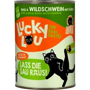 Lucky Lou Life Stage mačja hrana Adult - govedina in divji prašič - 400 g