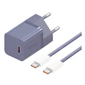 BASEUS GaN5 MINI 1C mrežni punjac, Type-C uticnica, 30W, GaN5 + Type-C kabel, LJUBICASTA P10110902523-00