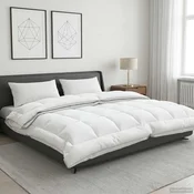 vidaXL Odeja 220x240 cm 4 letni časi 200+300 GSM Avstralska volna Bela