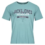 JACK & JONES Majica  pastelno zelena / črna / bela
