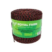 shumee Pletena vrvica za energizer 3mm, 3x0,20mm SS črno-oranžna 500m, Royal Farm