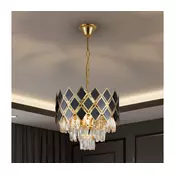Brilagi - Luster na lancu CRISTAL 5xE14/40W/230V precnik 38 cm zlatna/crna