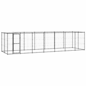 Vanjski kavez za pse s krovom čelični 16,94 m2