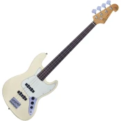 SX SJB62+FL Vintage White Fretless bas kitare