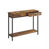 Songmics Konzolna miza 100x30x80 cm rjava