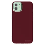 Silikonski prozorni ovitek za Apple iPhone 12 Pro - Burgundy red