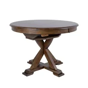 Homestar Jedilna miza JAMES D106+46xH76cm, rustikalni hrast