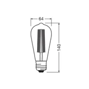 OSRAM LED Vintage 1906 Edison, zlata, E27, 5,8 W, 822, dim. - zlato - Steklo