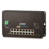 Planet WGS-4215-16P2S ploščato stikalo L4, 16x1Gb, 2x1Gb SFP, 16x PoE 802.3at, 240W, 48-56VDC, -10~60°C, IP30, brez ventilatorja