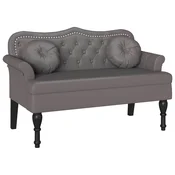 Vidaxl Chesterfield klop Siva 120,5 x 65 x 75 cm Umjetno usnje