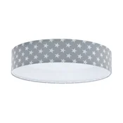LED prigušiva svetiljka GALAXY KIDS LED/24W/230V zvezdice siva/bela + daljinski upravljac