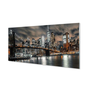 tulup.si Stenska plošča za kuhinjo Bridge noč panorama 120x60 cm