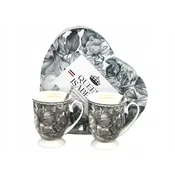 Komplet porcelanastih skodelic 2x300ml v darilni škatli, kolekcija Gray Rose