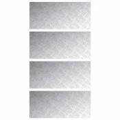 Stepenica Pravokutni 4 pcs Srebrno 90 x 40 cm Aluminij