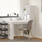 vidaXL Miza Bela 122 x 67 x 145 cm Umetni les in lesene plošče