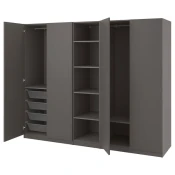 PAX / FORSAND Garderober, tamnosiva/tamnosiva, 250x60x201 cm