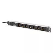 Digitus DN-95441 električni razdelilnik (PDU) 7 vtičnica(-e) AC 1U Črna, Srebrna