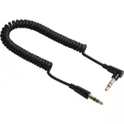 Hama Flexi spiralni kabl 3.5 (muški) na 3.5mm )muški) 90° 0.75m crni