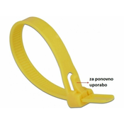 DELOCK Vezice 150x7,5mm rumene za večkratno uporabo (pak/100) Delock 18760