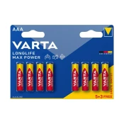 Varta Longlife Max Power alkalne baterije AAA (1,5V) 5+3kos