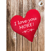 Jastuk crveno srce - I LOVE YOU MORE!