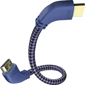 Visokohitr. HDMI-kabel Inakustik Premium z Ethernet-om in 90° vtiči, 2 m, modro-srebrn